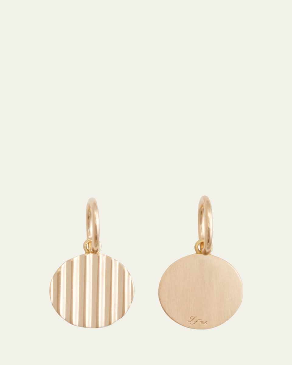 18K Yellow Gold Circle Barre Medallion Charm